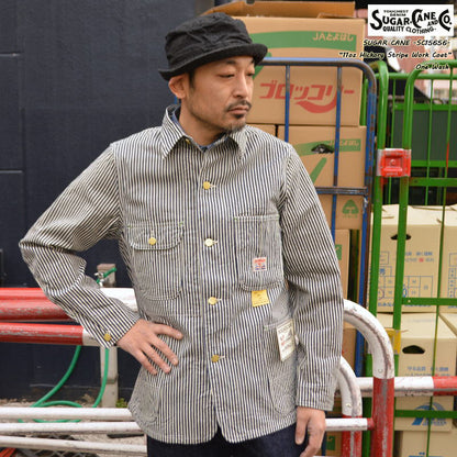SUGAR CANE "SC15656" 11oz. HICKORY STRIPE WORK COAT