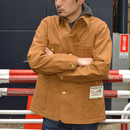 SUGAR CANE "SC15657" 13oz BROWN DUCK WORK COAT