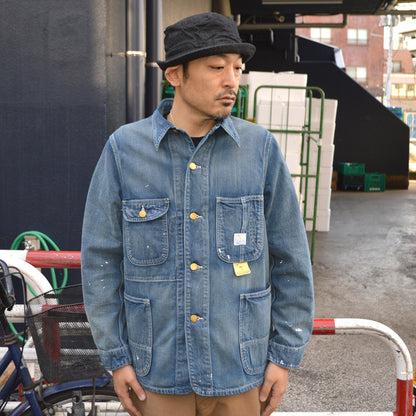 SUGAR CANE "SC15708" 11oz. Blue Denim Work Coat Aged Model