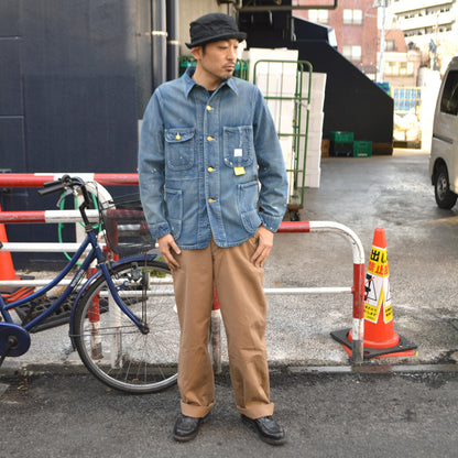 SUGAR CANE "SC15708" 11oz. Blue Denim Work Coat Aged Model