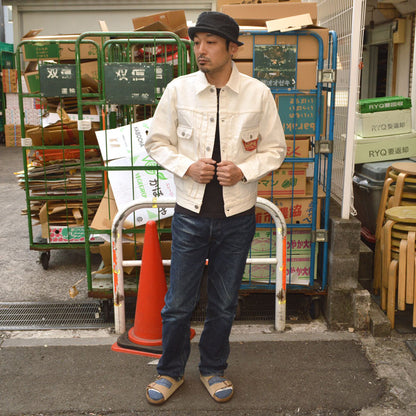 SUGAR CANE "SC15720" 13oz. White Denim Jacket 1953 Model