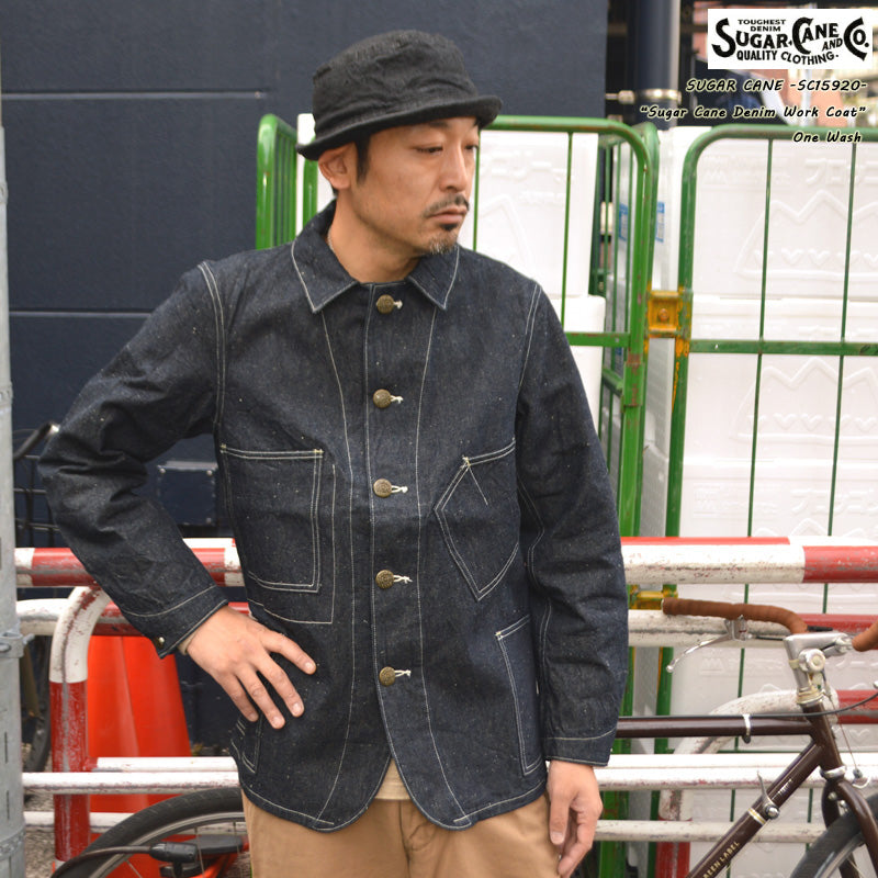 SUGAR CANE "SC15920" 10.5oz.  SUGAR CANE DENIM WORK COAT