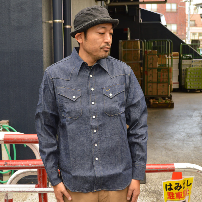 SUGAR CANE、SC28190、Blue Denim L/S Western Shirt