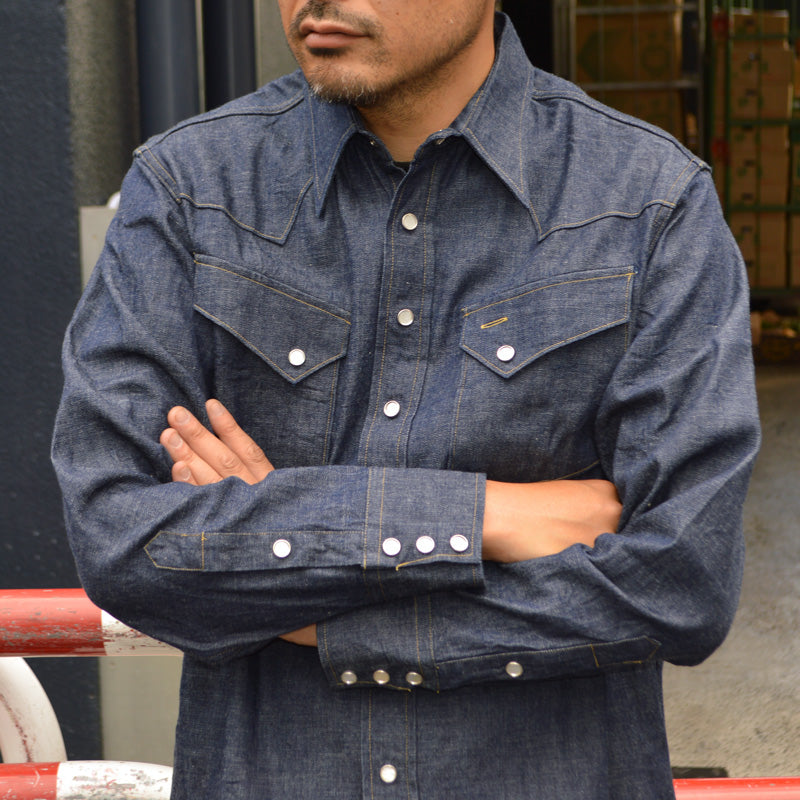 SUGAR CANE、SC28190、Blue Denim L/S Western Shirt