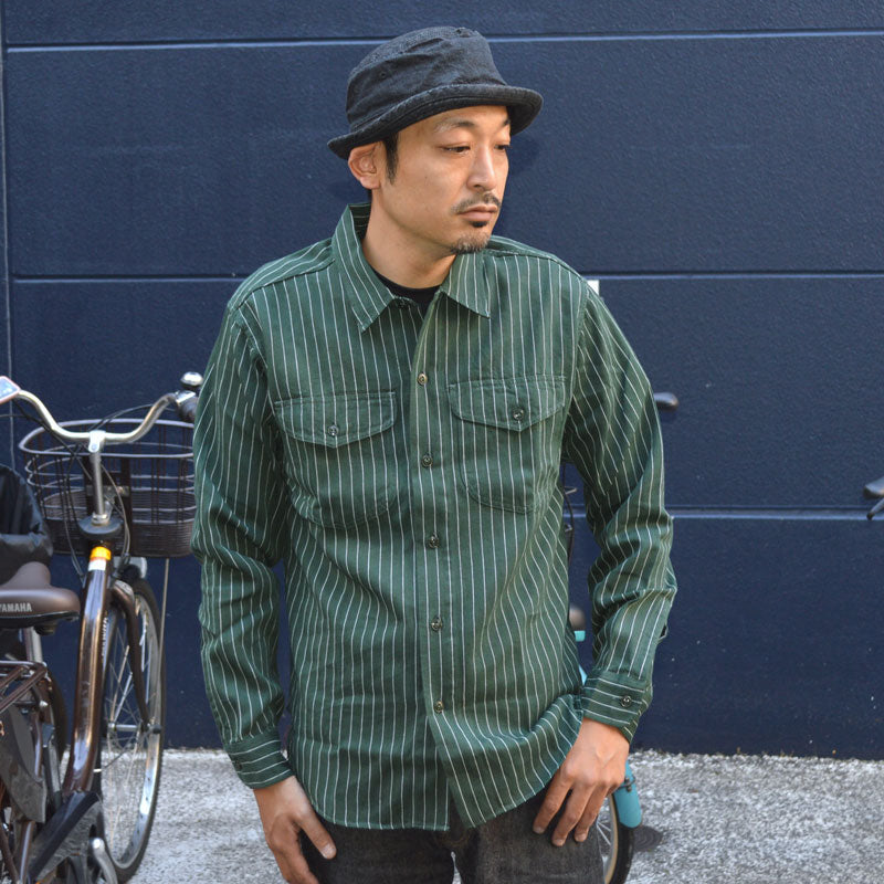 SUGAR CANE "SC28652" COKE STRIPE WORK SHIRT