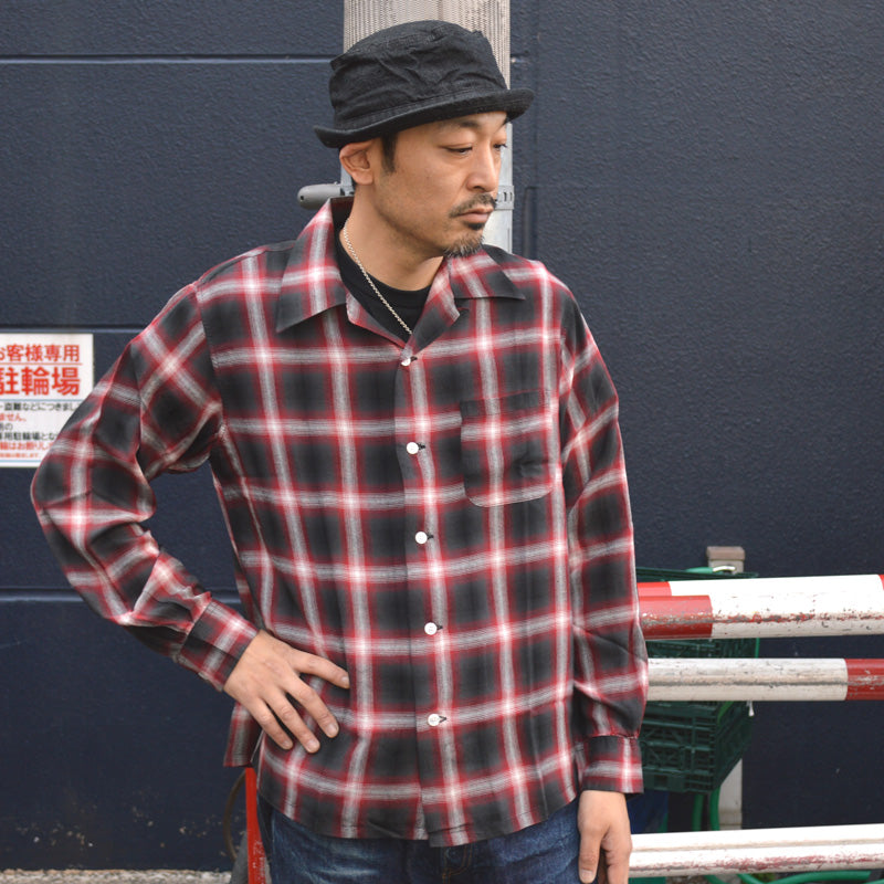 SUGAR CANE "SC29120" Rayon Omble Check L/S Open Shirt