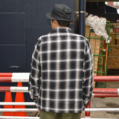 SUGAR CANE "SC29120" RAYON OMBLE CHECK L/S OPEN SHIRT