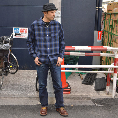 SUGAR CANE "SC29120" Rayon Omble Check L/S Open Shirt