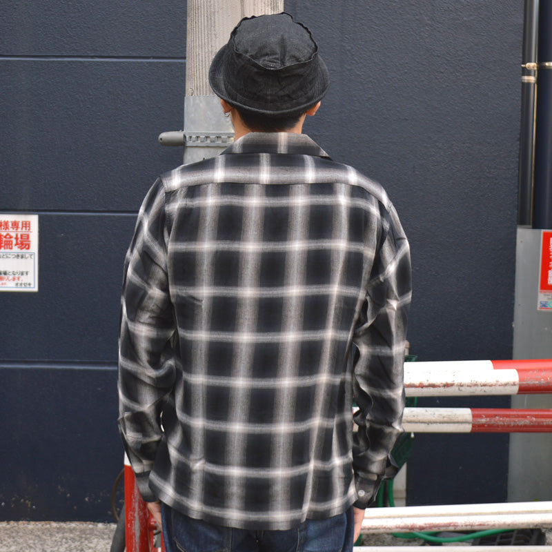 SUGAR CANE "SC29120" Rayon Omble Check L/S Open Shirt