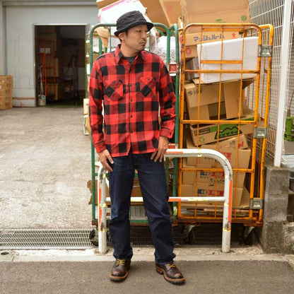 SUGAR CANE "SC29147" TWILL CHECK L/S WORK SHIRT