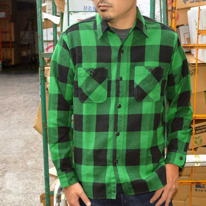 SUGAR CANE "SC29147" TWILL CHECK L/S WORK SHIRT