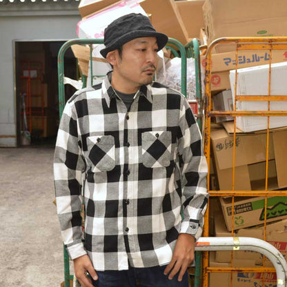 SUGAR CANE "SC29147" TWILL CHECK L/S WORK SHIRT