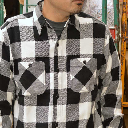 SUGAR CANE "SC29147" TWILL CHECK L/S WORK SHIRT