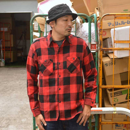 SUGAR CANE "SC29147" TWILL CHECK L/S WORK SHIRT