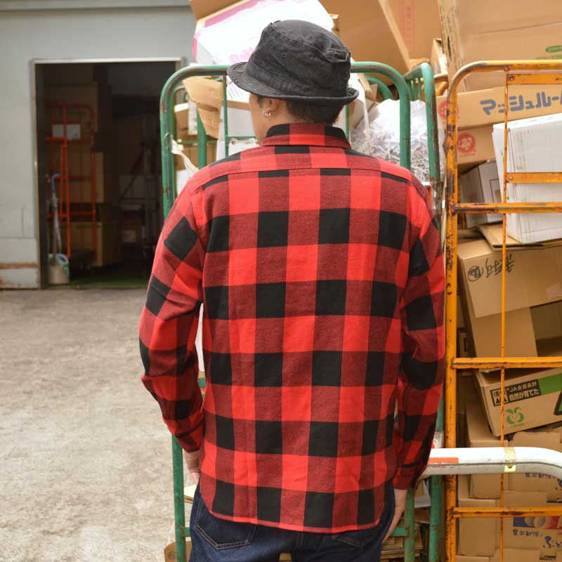 SUGAR CANE "SC29147" TWILL CHECK L/S WORK SHIRT