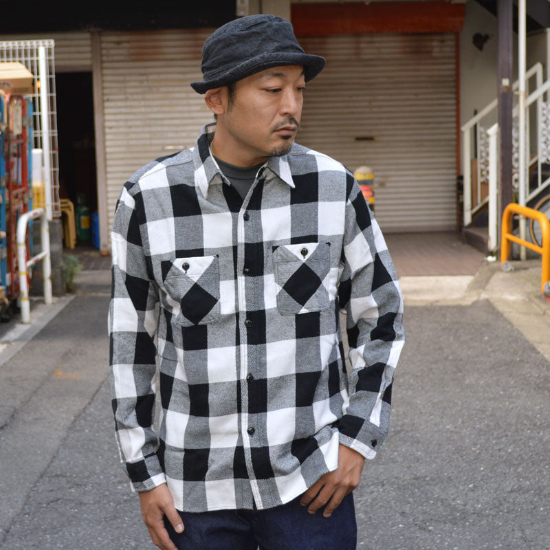 SUGAR CANE "SC29357" TWILL CHECK L/S WORK SHIRT