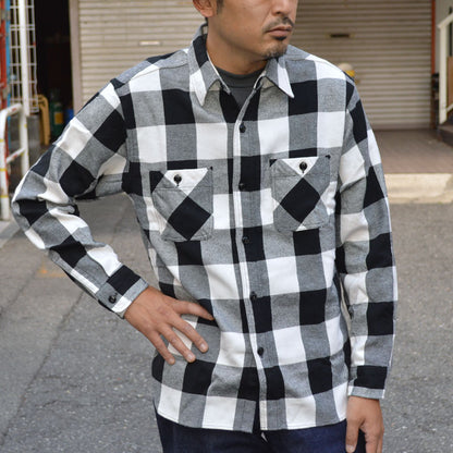 SUGAR CANE "SC29357" TWILL CHECK L/S WORK SHIRT