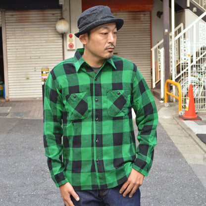 SUGAR CANE "SC29357" TWILL CHECK L/S WORK SHIRT