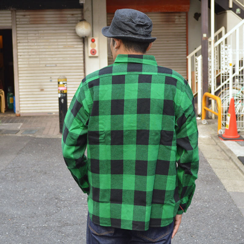 SUGAR CANE "SC29357" TWILL CHECK L/S WORK SHIRT