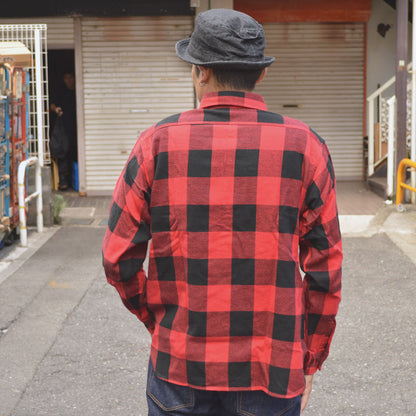 SUGAR CANE "SC29357" TWILL CHECK L/S WORK SHIRT