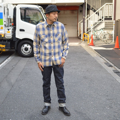 SUGAR CANE "SC29358" TWILL CHECK L/S WORK SHIRT