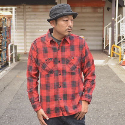 SUGAR CANE "SC29358" TWILL CHECK L/S WORK SHIRT