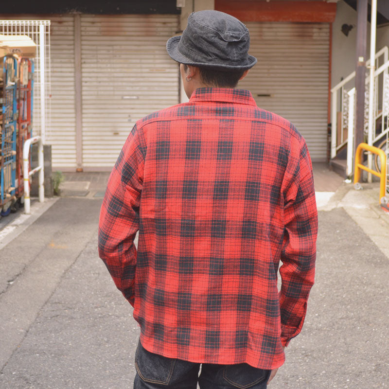 SUGAR CANE "SC29358" TWILL CHECK L/S WORK SHIRT