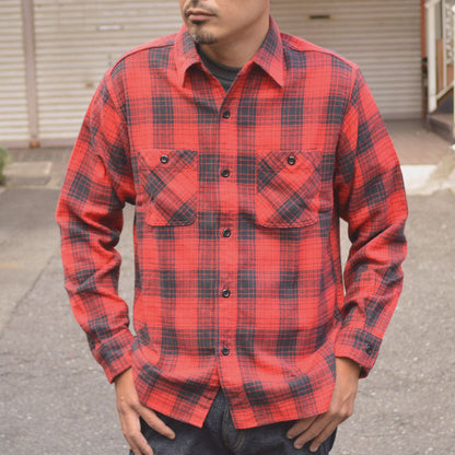 SUGAR CANE "SC29358" TWILL CHECK L/S WORK SHIRT