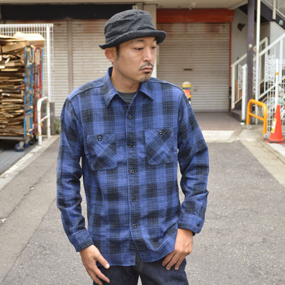 SUGAR CANE "SC29358" TWILL CHECK L/S WORK SHIRT