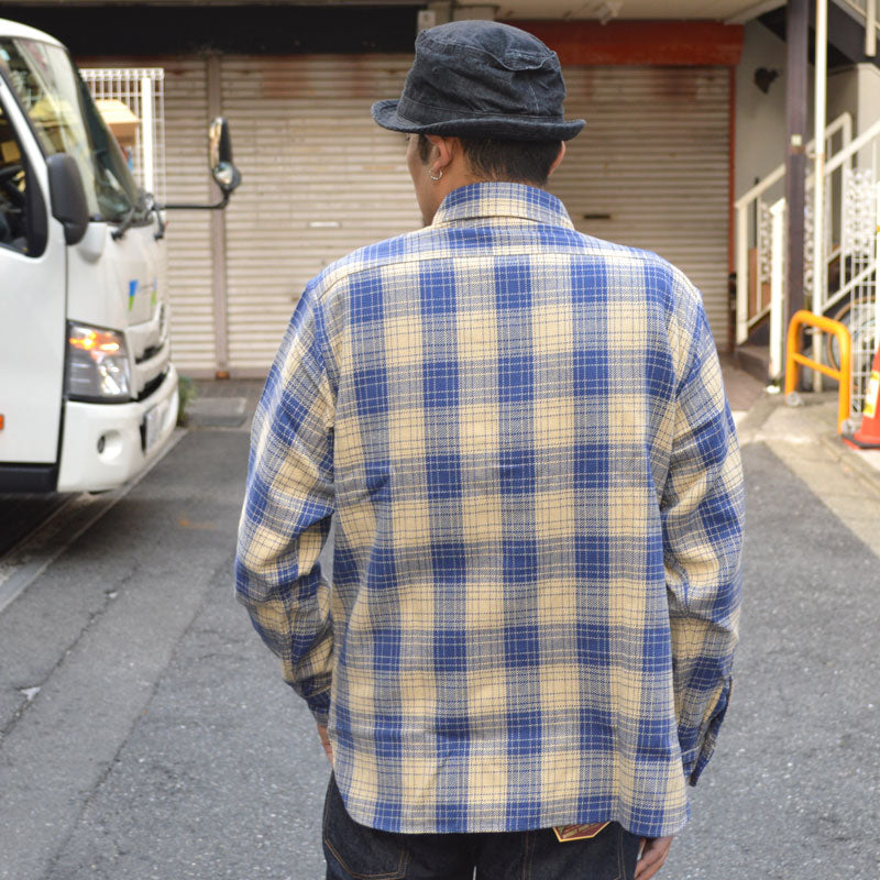 SUGAR CANE "SC29358" TWILL CHECK L/S WORK SHIRT