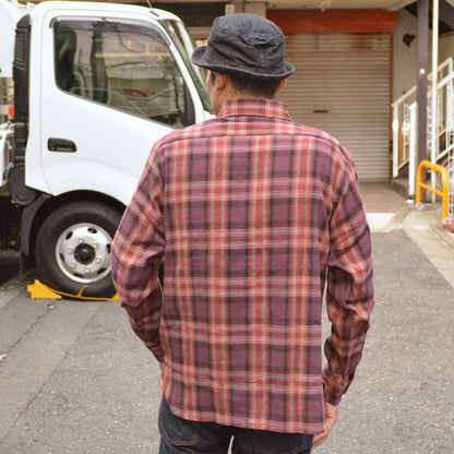 SUGAR CANE "SC29359" TWILL CHECK L/S WORK SHIRT