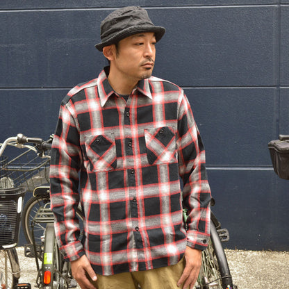 SUGAR CANE "SC29360" TWILL CHECK L/S WORK SHIRT