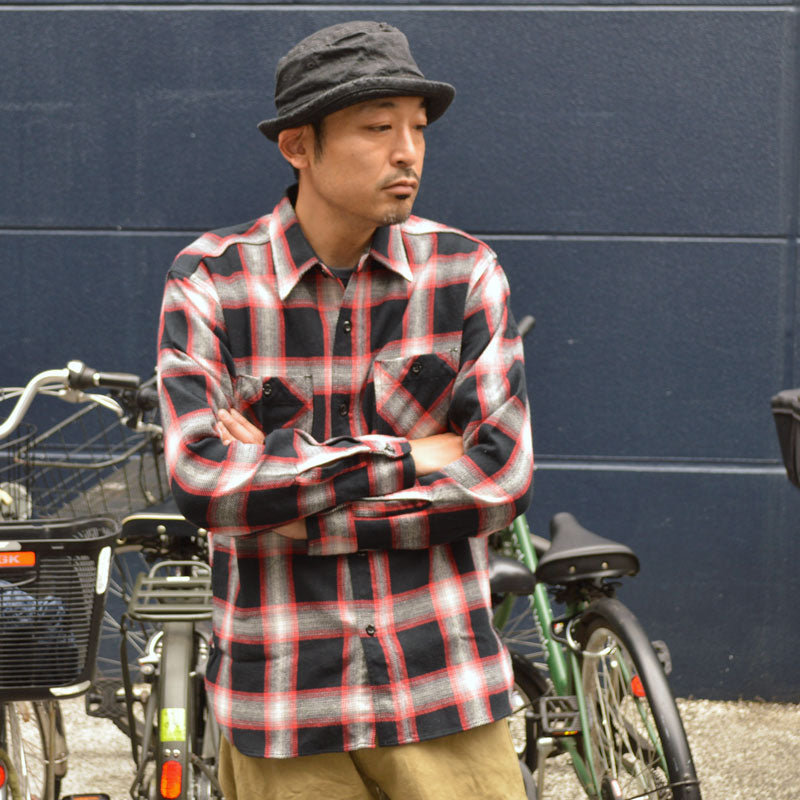 SUGAR CANE "SC29360" TWILL CHECK L/S WORK SHIRT