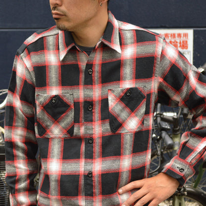 SUGAR CANE "SC29360" TWILL CHECK L/S WORK SHIRT