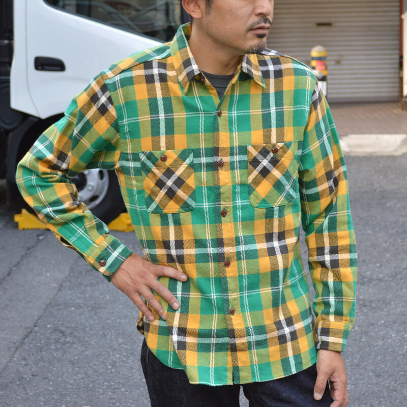 SUGAR CANE "SC29364" TWILL CHECK L/S WORK SHIRT