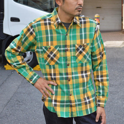 SUGAR CANE "SC29364" TWILL CHECK L/S WORK SHIRT