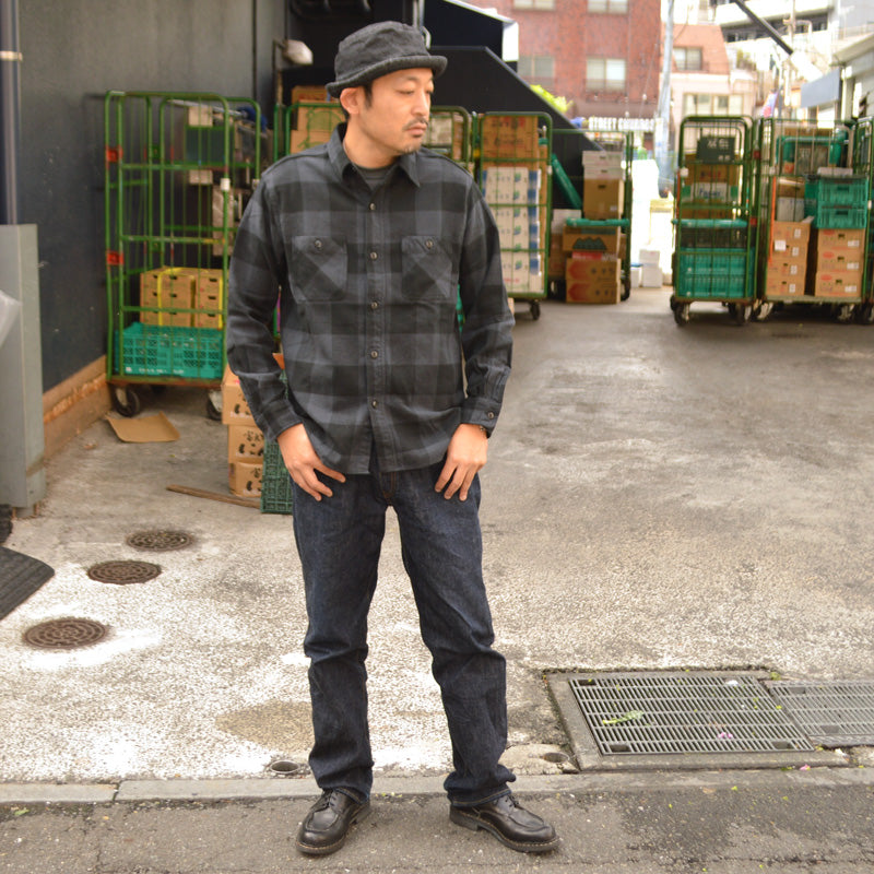 SUGAR CANE "SC29557" TWILL CHECK L/S WORK SHIRT