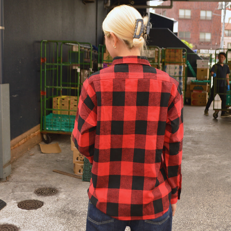 SUGAR CANE "SC29557" TWILL CHECK L/S WORK SHIRT