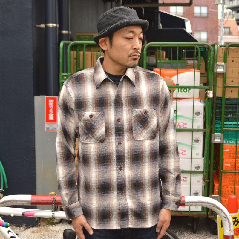 SUGAR CANE "SC29561" TWILL CHECK L/S WORK SHIRT