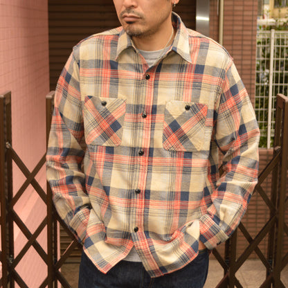 SUGAR CANE "SC29562" TWILL CHECK L/S WORK SHIRT