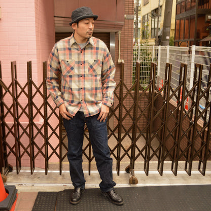 SUGAR CANE "SC29562" TWILL CHECK L/S WORK SHIRT