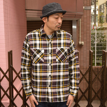 SUGAR CANE "SC29566" TWILL CHECK L/S WORK SHIRT