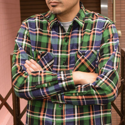 SUGAR CANE "SC29566" TWILL CHECK L/S WORK SHIRT