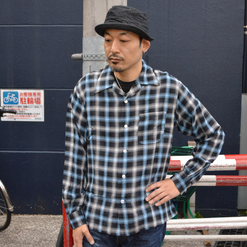 SUGAR CANE "SC29683" Rayon Omble Check L/S Open Shirt