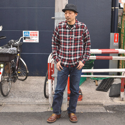 SUGAR CANE "SC29683" Rayon Omble Check L/S Open Shirt