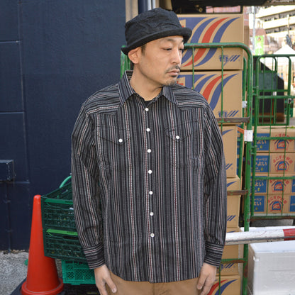 SUGAR CANE "SC29685" Indigo Dobby L/S Western Shirt