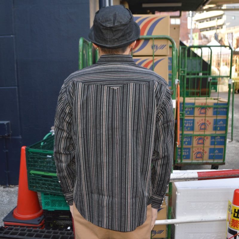 SUGAR CANE "SC29685" Indigo Dobby L/S Western Shirt