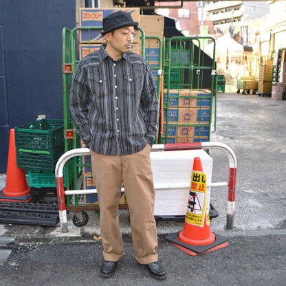 SUGAR CANE "SC29685" Indigo Dobby L/S Western Shirt