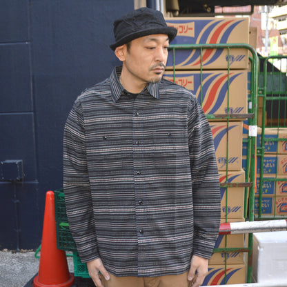 SUGAR CANE "SC29686" Indigo Dobby L/S Work Shirt