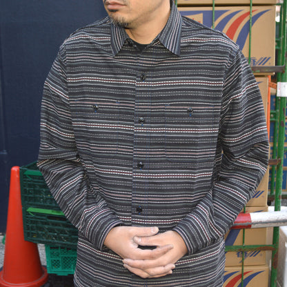 SUGAR CANE "SC29686" Indigo Dobby L/S Work Shirt